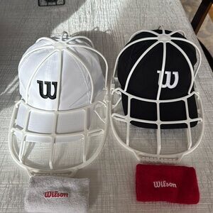 Wilson Tennis performance hats and double wide wristbands